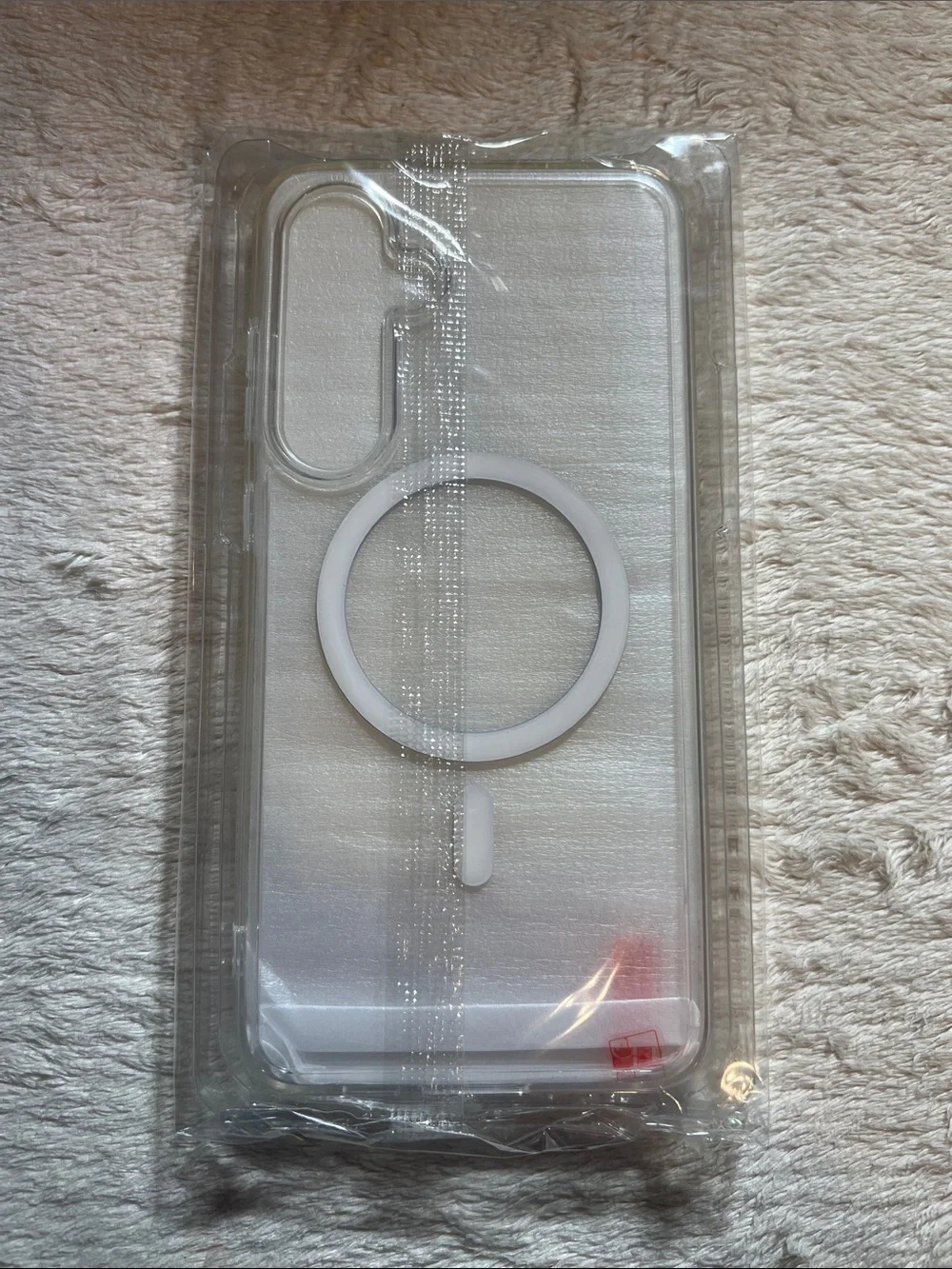 Samsung Galaxy S24 FE Clear and White Magnetic Phone Case and Screen Protector